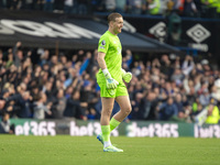 Jordan Pickford of Everton celebrates going 2-0 up during the Premier League match between Ipswich Town and Everton at Portman Road in Ipswi...