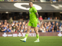 Jordan Pickford of Everton looks dejected during the Premier League match between Ipswich Town and Everton at Portman Road in Ipswich, Engla...