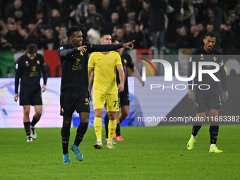 Juan Cabal of Juventus F.C. celebrates after scoring the goal of 1-0 during the 8th day of the Serie A Championship between Juventus F.C. an...