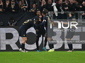 Juan Cabal of Juventus F.C. celebrates after scoring the goal of 1-0 during the 8th day of the Serie A Championship between Juventus F.C. an...