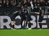 Juan Cabal of Juventus F.C. celebrates after scoring the goal of 1-0 during the 8th day of the Serie A Championship between Juventus F.C. an...