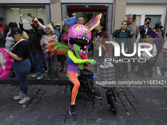 Alebrijes parade from the Zocalo of Mexico City to Paseo de la Reforma in Mexico City, Mexico, on October 19, 2024. (