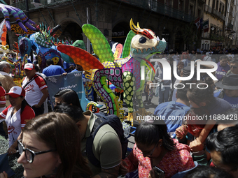 Alebrijes parade from the Zocalo of Mexico City to Paseo de la Reforma in Mexico City, Mexico, on October 19, 2024. (