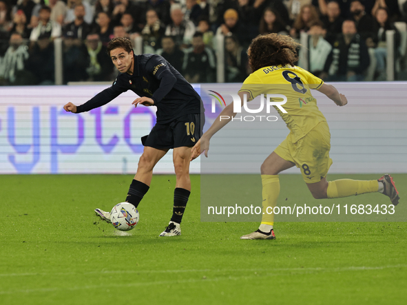 Kenan Yildiz participates in the Serie A 2024-2025 match between Juventus and Lazio in Turin, Italy, on October 19, 2024. 