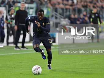 Timothy Weah participates in the Serie A 2024-2025 match between Juventus and Lazio in Turin, Italy, on October 19, 2024. (