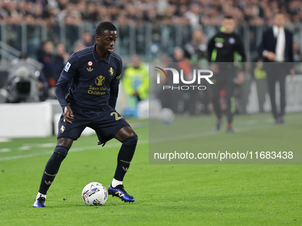 Timothy Weah participates in the Serie A 2024-2025 match between Juventus and Lazio in Turin, Italy, on October 19, 2024. 