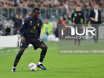 Timothy Weah participates in the Serie A 2024-2025 match between Juventus and Lazio in Turin, Italy, on October 19, 2024. (