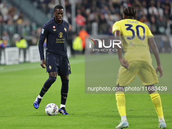 Timothy Weah participates in the Serie A 2024-2025 match between Juventus and Lazio in Turin, Italy, on October 19, 2024. 