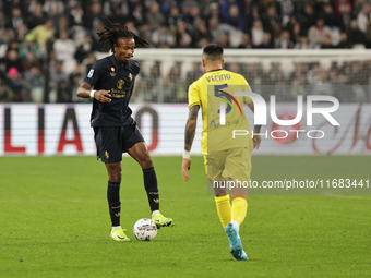 Khephren Thuram participates in the Serie A 2024-2025 match between Juventus and Lazio in Turin, Italy, on October 19, 2024. (