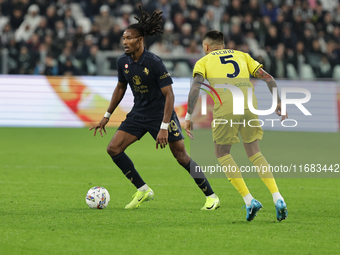 Khephren Thuram participates in the Serie A 2024-2025 match between Juventus and Lazio in Turin, Italy, on October 19, 2024. (