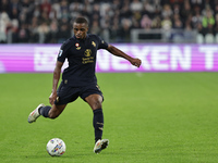 Pierre Kalulu participates in the Serie A 2024-2025 match between Juventus and Lazio in Turin, Italy, on October 19, 2024. (