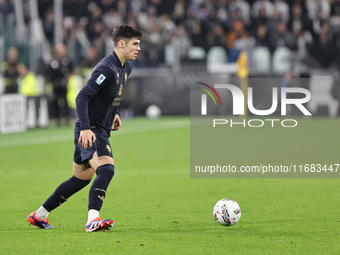 Vasilije Adzic participates in the Serie A 2024-2025 match between Juventus and Lazio in Turin, Italy, on October 19, 2024 (