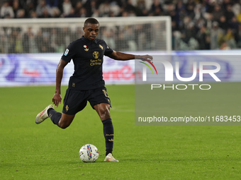 Pierre Kalulu participates in the Serie A 2024-2025 match between Juventus and Lazio in Turin, Italy, on October 19, 2024. (