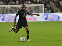 Pierre Kalulu participates in the Serie A 2024-2025 match between Juventus and Lazio in Turin, Italy, on October 19, 2024. (