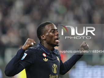 Timothy Weah participates in the Serie A 2024-2025 match between Juventus and Lazio in Turin, Italy, on October 19, 2024. (