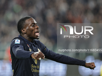 Timothy Weah participates in the Serie A 2024-2025 match between Juventus and Lazio in Turin, Italy, on October 19, 2024. (