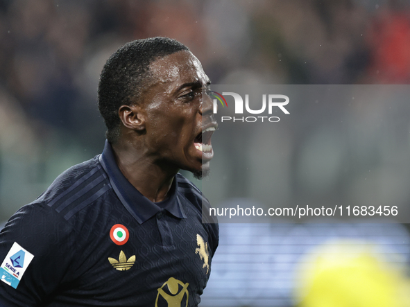 Timothy Weah participates in the Serie A 2024-2025 match between Juventus and Lazio in Turin, Italy, on October 19, 2024. 