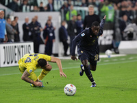 Timothy Weah participates in the Serie A 2024-2025 match between Juventus and Lazio in Turin, Italy, on October 19, 2024. (