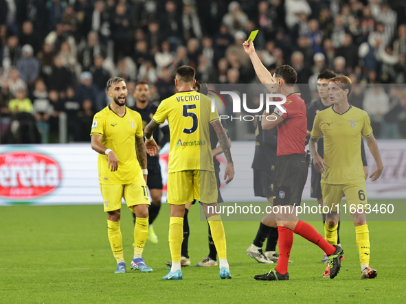 Matias Vecino participates in the Serie A 2024-2025 match between Juventus and Lazio in Turin, Italy, on October 19, 2024 