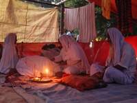 People celebrate the 135th death anniversary of Fakir Lalon, the spiritual mystic of the subcontinent and the Baul king, during a three-day...