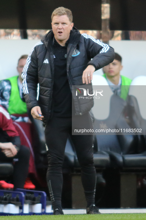 Newcastle United Manager Eddie Howe is present during the Premier League match between Newcastle United and Brighton and Hove Albion at St....