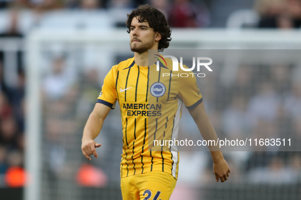 Ferdi Kadioglu of Brighton and Hove Albion plays during the Premier League match between Newcastle United and Brighton and Hove Albion at St...