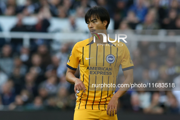 Kaoru Mitoma of Brighton and Hove Albion plays during the Premier League match between Newcastle United and Brighton and Hove Albion at St....