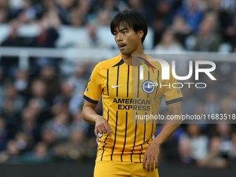 Kaoru Mitoma of Brighton and Hove Albion plays during the Premier League match between Newcastle United and Brighton and Hove Albion at St....