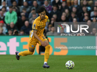 Kaoru Mitoma of Brighton and Hove Albion plays during the Premier League match between Newcastle United and Brighton and Hove Albion at St....