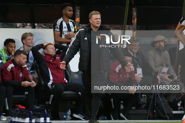 Newcastle United Manager Eddie Howe is present during the Premier League match between Newcastle United and Brighton and Hove Albion at St....