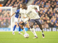 Abdoulaye Doucoure of Everton is on the ball during the Premier League match between Ipswich Town and Everton at Portman Road in Ipswich, En...