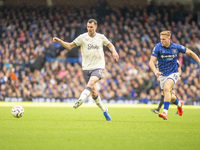 Michael Keane of Everton is on the ball during the Premier League match between Ipswich Town and Everton at Portman Road in Ipswich, England...