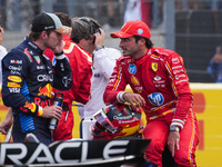 Carlos Sainz Jr. of Spain drives the (55) Scuderia Ferrari SF-24 Ferrari during the Formula 1 Pirelli United States Grand Prix 2024 in Austi...