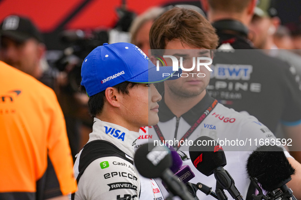 Yuki Tsunoda of Japan drives the (22) Visa Cash app RB VCARB01 Honda RBPT during the Formula 1 Pirelli United States Grand Prix 2024 in Aust...