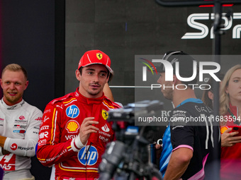 Charles Leclerc of Monaco drives the (16) Scuderia Ferrari SF-24 Ferrari during the Formula 1 Pirelli United States Grand Prix 2024 in Austi...