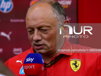 Frederic Vasseur is the Team Principal of Scuderia Ferrari during the Formula 1 Pirelli United States Grand Prix 2024 in Austin, USA, on Oct...