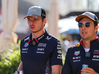 Max Verstappen and Sergio Perez participate in the Formula 1 Pirelli United States Grand Prix 2024 in Austin, USA, on October 19, 2024. (