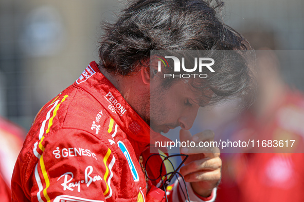 Carlos Sainz Jr. of Spain drives the (55) Scuderia Ferrari SF-24 Ferrari during the Formula 1 Pirelli United States Grand Prix 2024 in Austi...