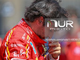 Carlos Sainz Jr. of Spain drives the (55) Scuderia Ferrari SF-24 Ferrari during the Formula 1 Pirelli United States Grand Prix 2024 in Austi...