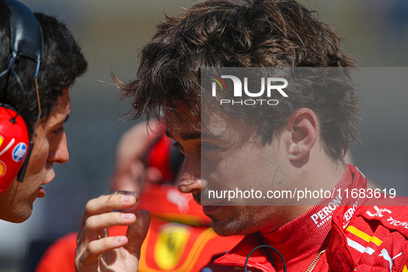 Charles Leclerc of Monaco drives the (16) Scuderia Ferrari SF-24 Ferrari during the Formula 1 Pirelli United States Grand Prix 2024 in Austi...