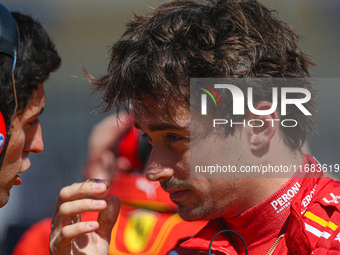 Charles Leclerc of Monaco drives the (16) Scuderia Ferrari SF-24 Ferrari during the Formula 1 Pirelli United States Grand Prix 2024 in Austi...