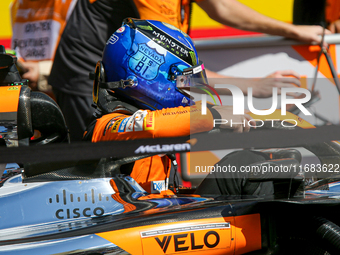 Lando Norris of the UK drives the McLaren F1 Team MCL38 Mercedes during the Formula 1 Pirelli United States Grand Prix 2024 in Austin, USA,...