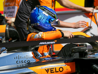 Lando Norris of the UK drives the McLaren F1 Team MCL38 Mercedes during the Formula 1 Pirelli United States Grand Prix 2024 in Austin, USA,...