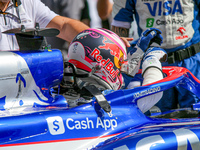 Liam Lawson of New Zealand drives the (30) Visa Cash app RB VCARB01 Honda RBPT during the Formula 1 Pirelli United States Grand Prix 2024 in...