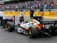 Lando Norris of the UK drives the McLaren F1 Team MCL38 Mercedes during the Formula 1 Pirelli United States Grand Prix 2024 in Austin, USA,...