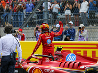 Carlos Sainz Jr. of Spain drives the (55) Scuderia Ferrari SF-24 Ferrari during the Formula 1 Pirelli United States Grand Prix 2024 in Austi...