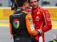 Carlos Sainz Jr. of Spain drives the (55) Scuderia Ferrari SF-24 Ferrari during the Formula 1 Pirelli United States Grand Prix 2024 in Austi...