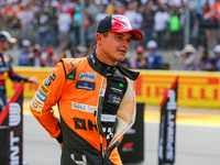 Lando Norris of the UK drives the McLaren F1 Team MCL38 Mercedes during the Formula 1 Pirelli United States Grand Prix 2024 in Austin, USA,...