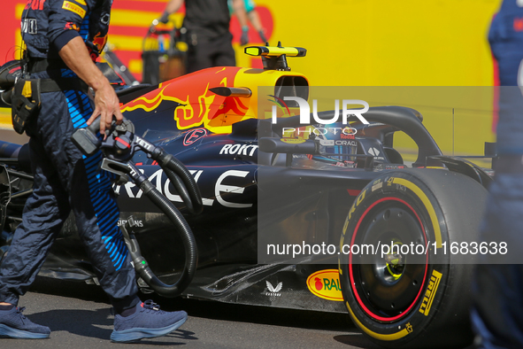 Sergio Perez of Mexico drives the (11) Oracle Red Bull Racing RB20 Honda RBPT during the Formula 1 Pirelli United States Grand Prix 2024 in...