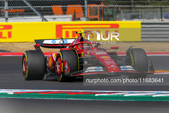 Carlos Sainz Jr. of Spain drives the (55) Scuderia Ferrari SF-24 Ferrari during the Formula 1 Pirelli United States Grand Prix 2024 in Austi...